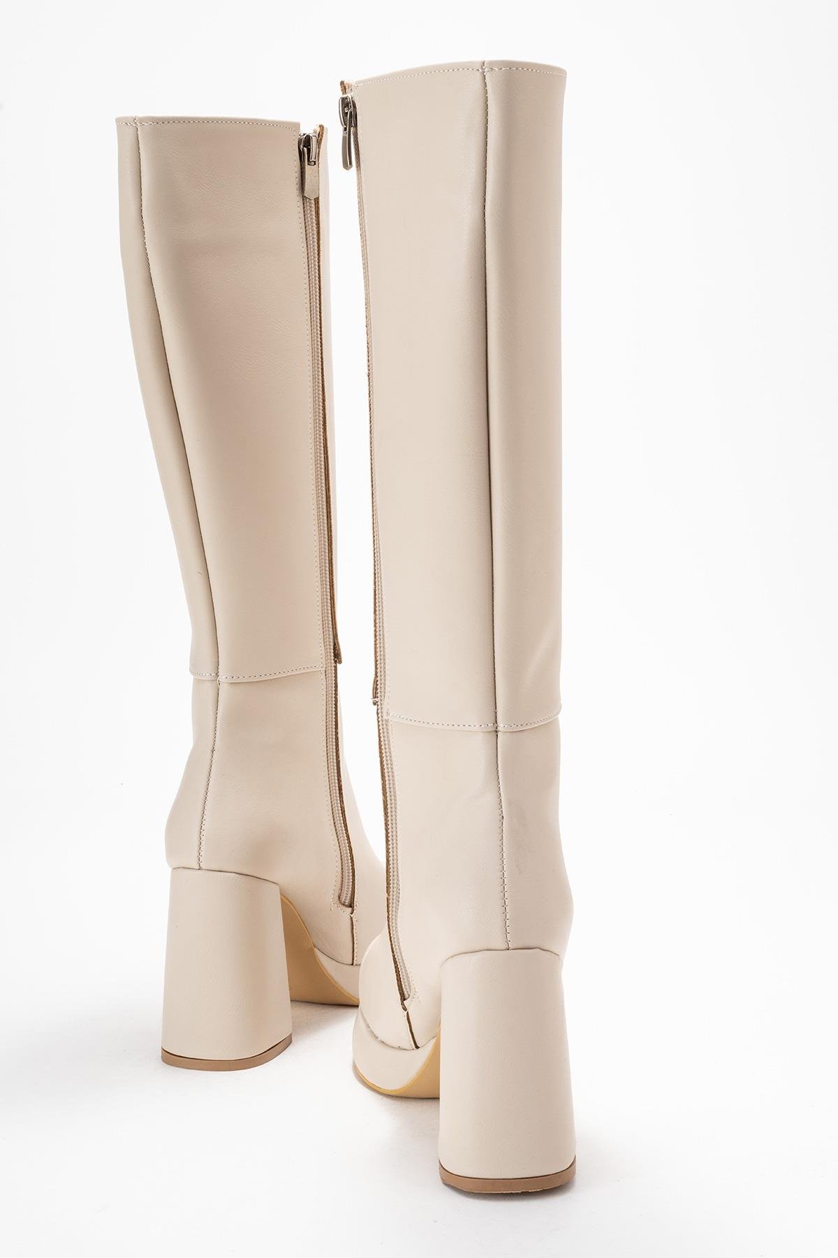 Kadın Platform Taban Çizme BEJ CİLT - Görsel 5