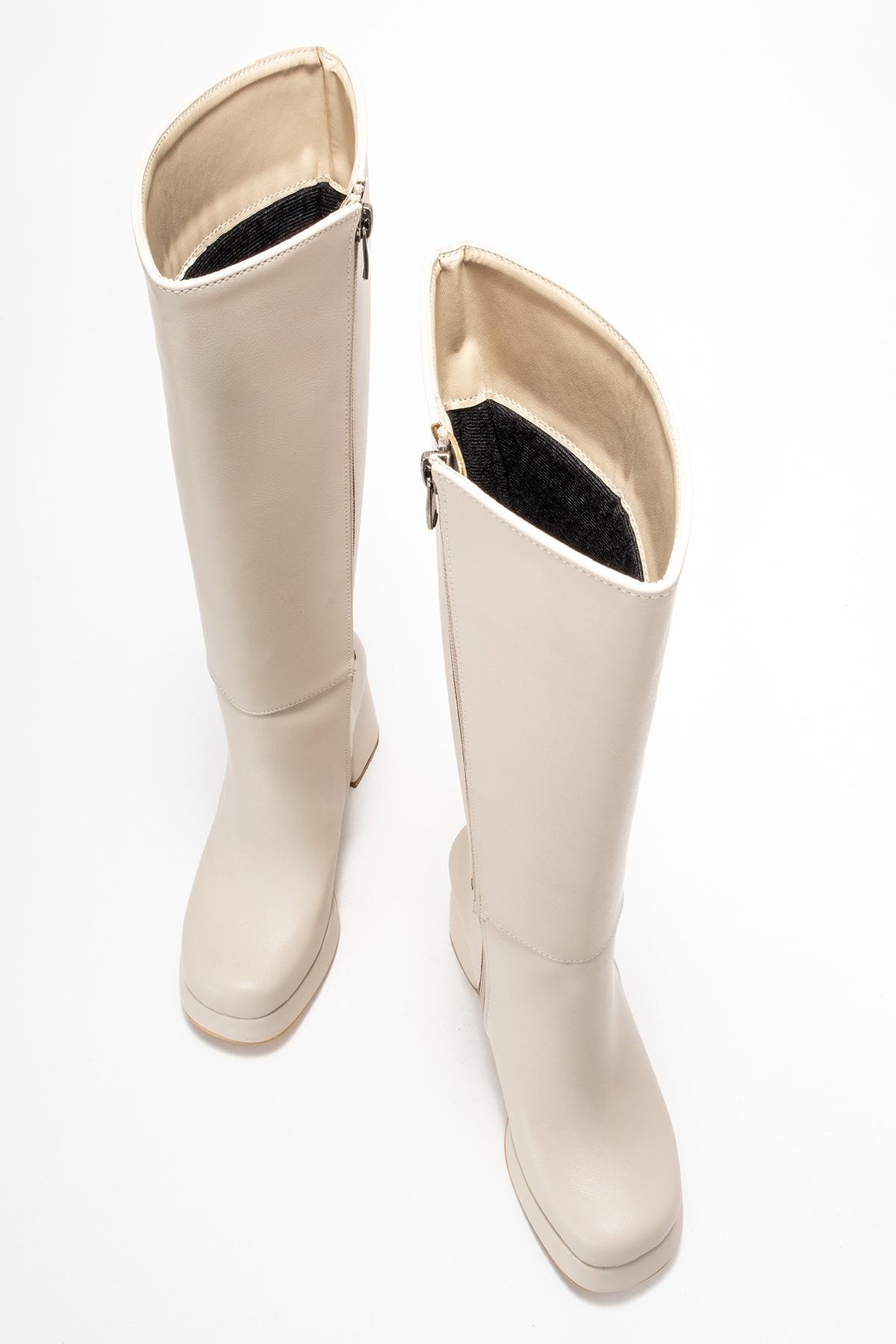 Kadın Platform Taban Çizme BEJ CİLT - Görsel 6