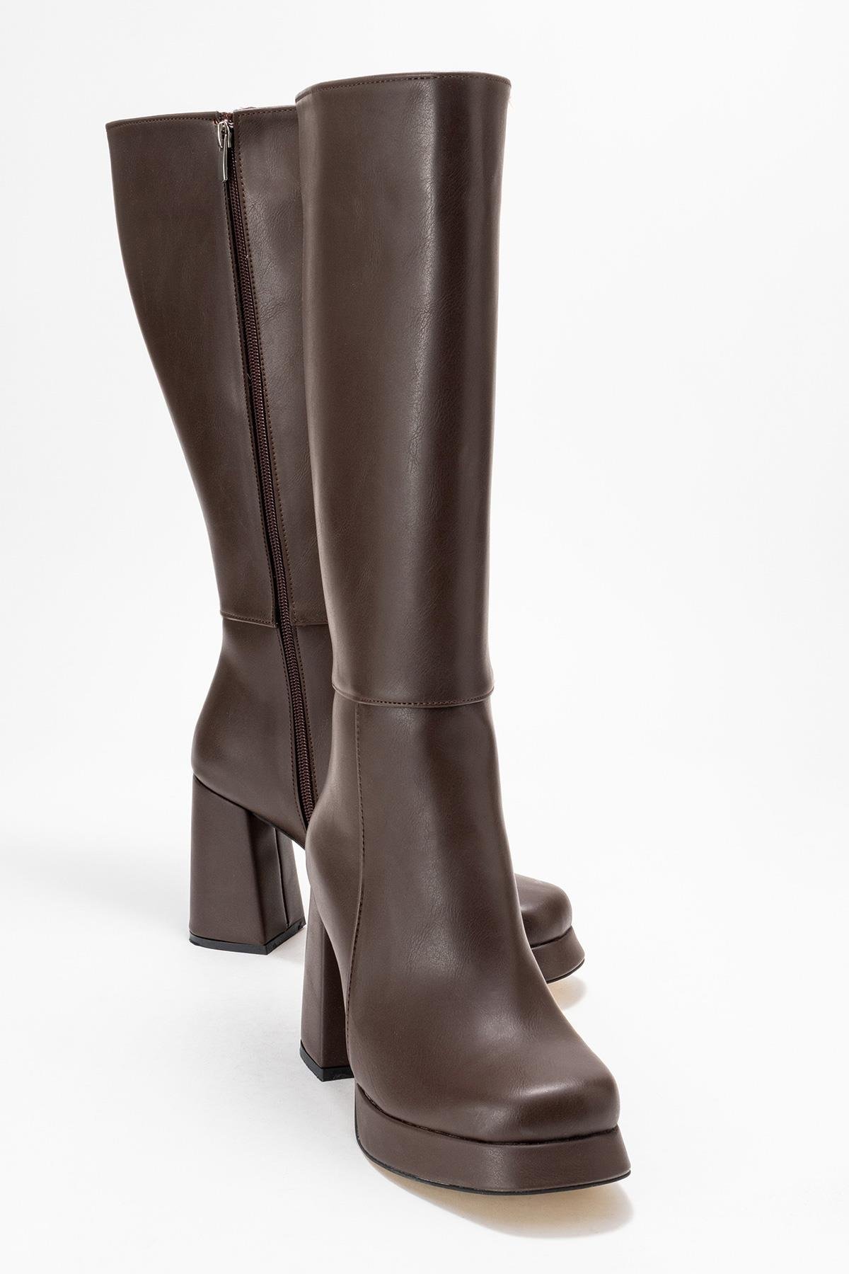 Kadın Platform Taban Çizme KAHVE CİLT - Görsel 2