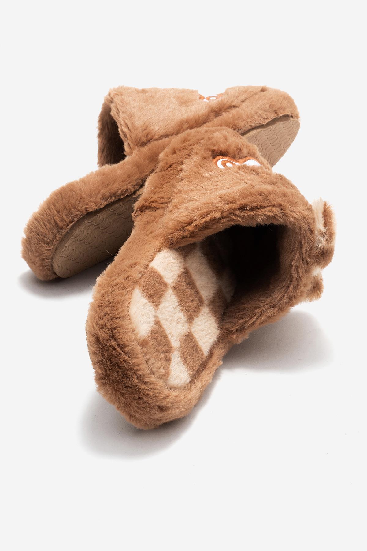 Kadın Önü Kapalı Papyonlu Ev Terliği VİZON - Görsel 5