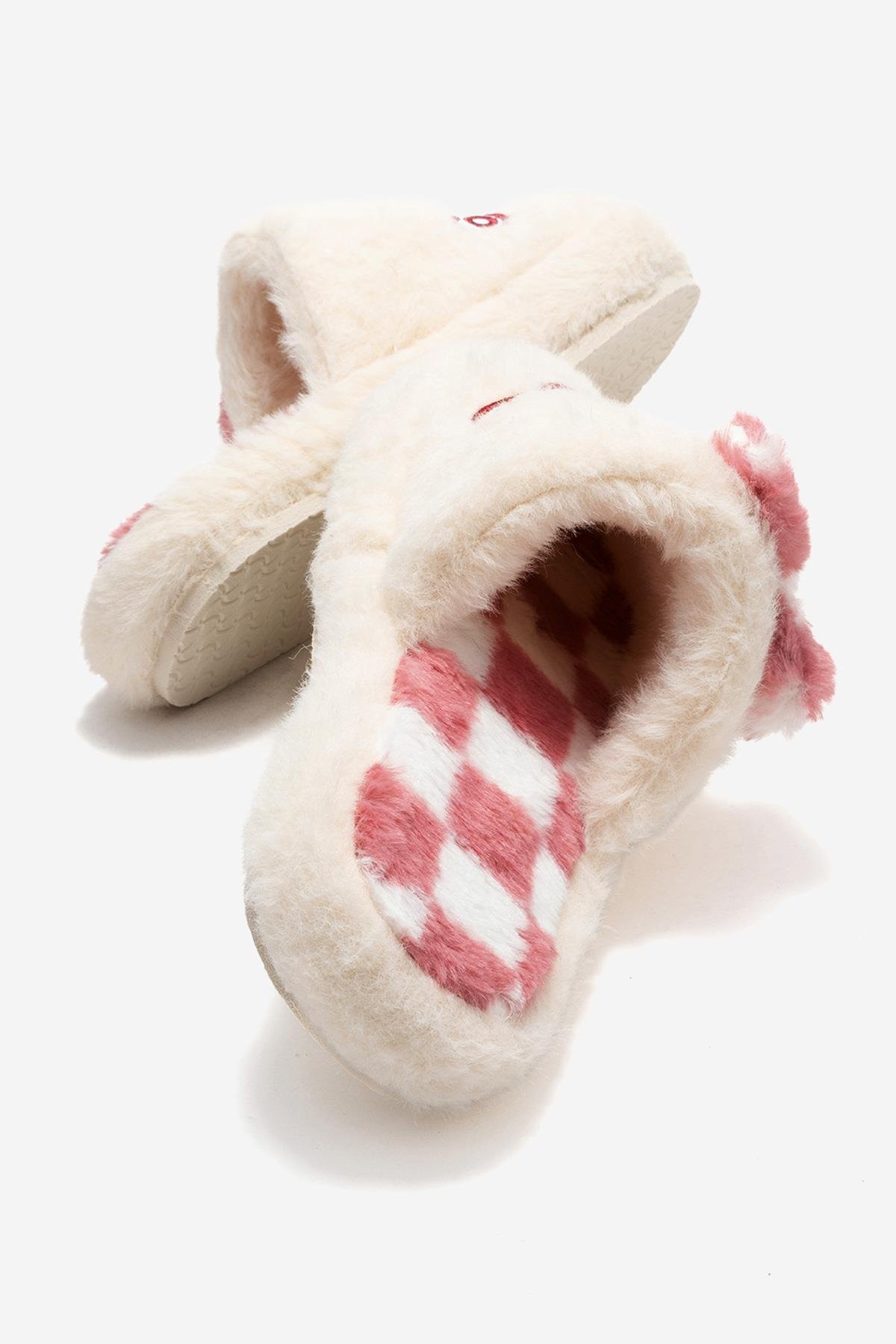 Kadın Önü Kapalı Papyonlu Ev Terliği KIRIK BEYAZ - Görsel 5