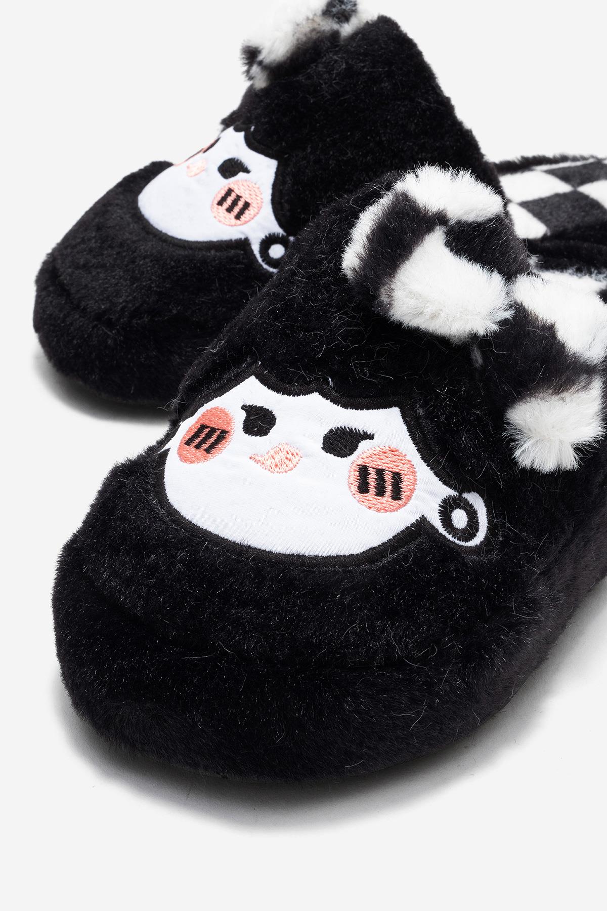 Kadın Önü Kapalı Papyonlu Ev Terliği SİYAH - Görsel 4