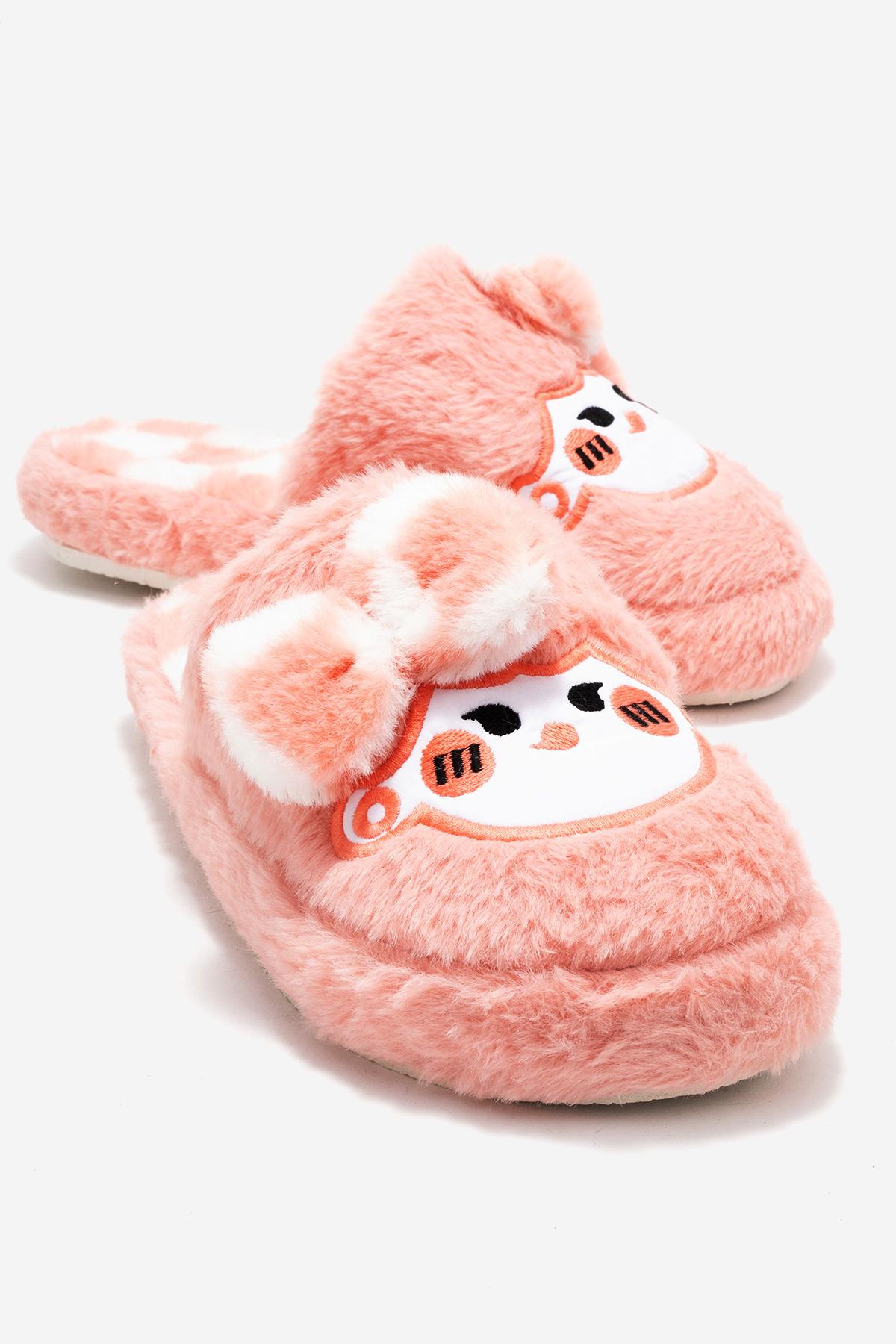 Kadın Önü Kapalı Papyonlu Ev Terliği PEMBE - Görsel 2