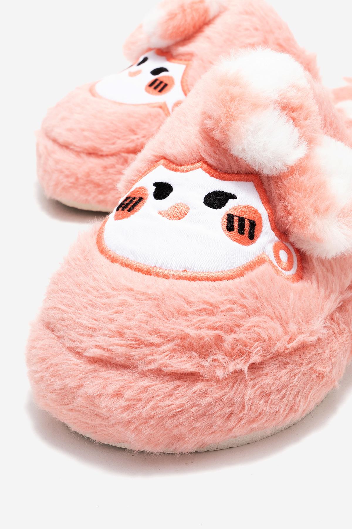 Kadın Önü Kapalı Papyonlu Ev Terliği PEMBE - Görsel 4