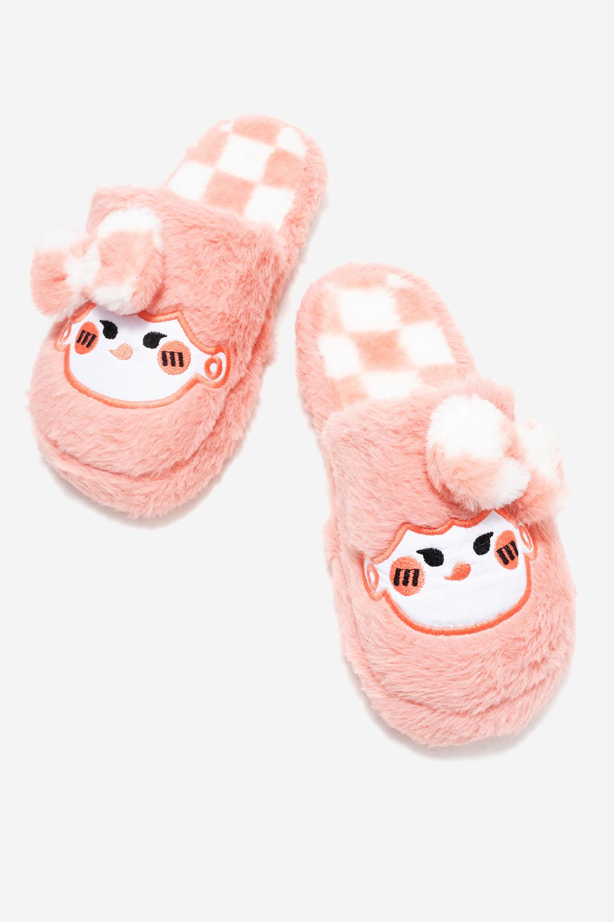 Kadın Önü Kapalı Papyonlu Ev Terliği PEMBE - Görsel 6