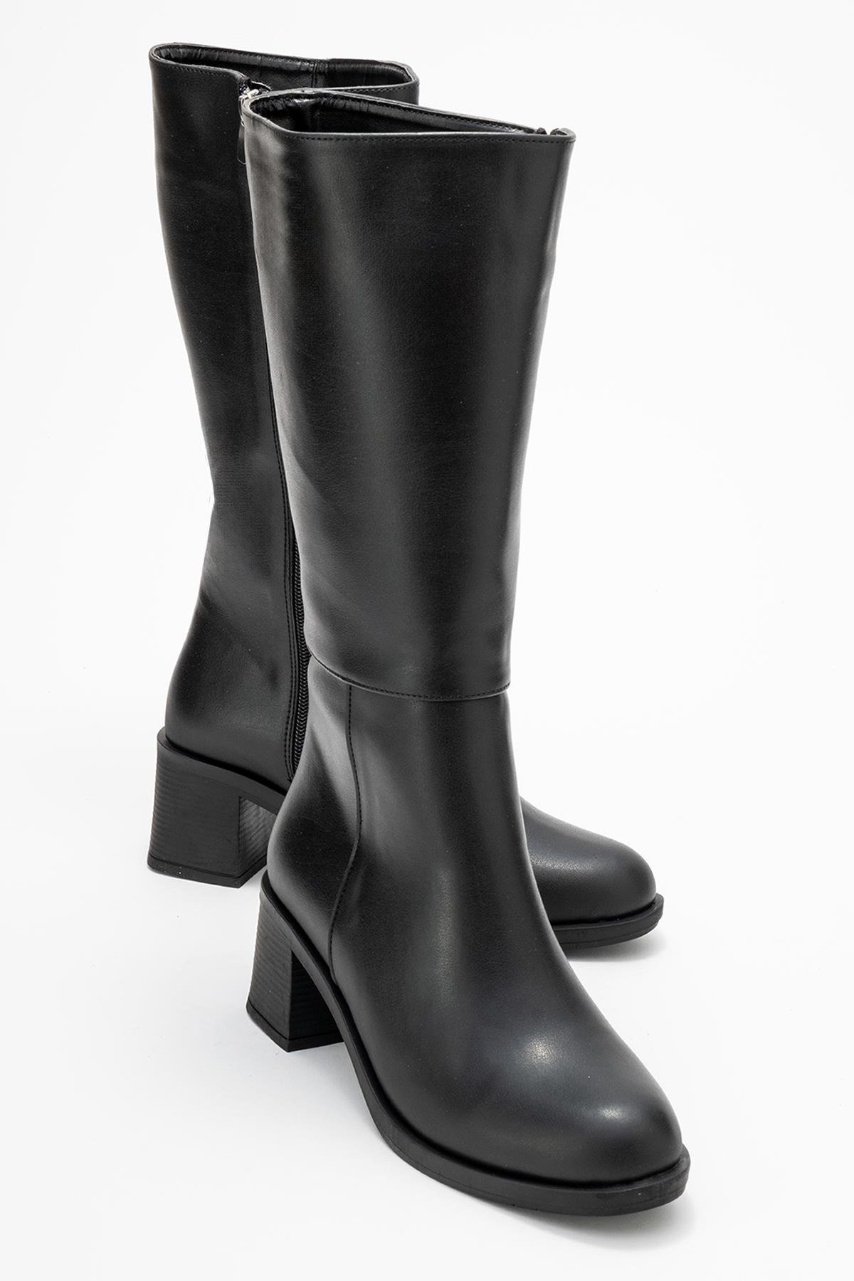 Topuklu Kadın Çizme SİYAH CİLT - Görsel 2