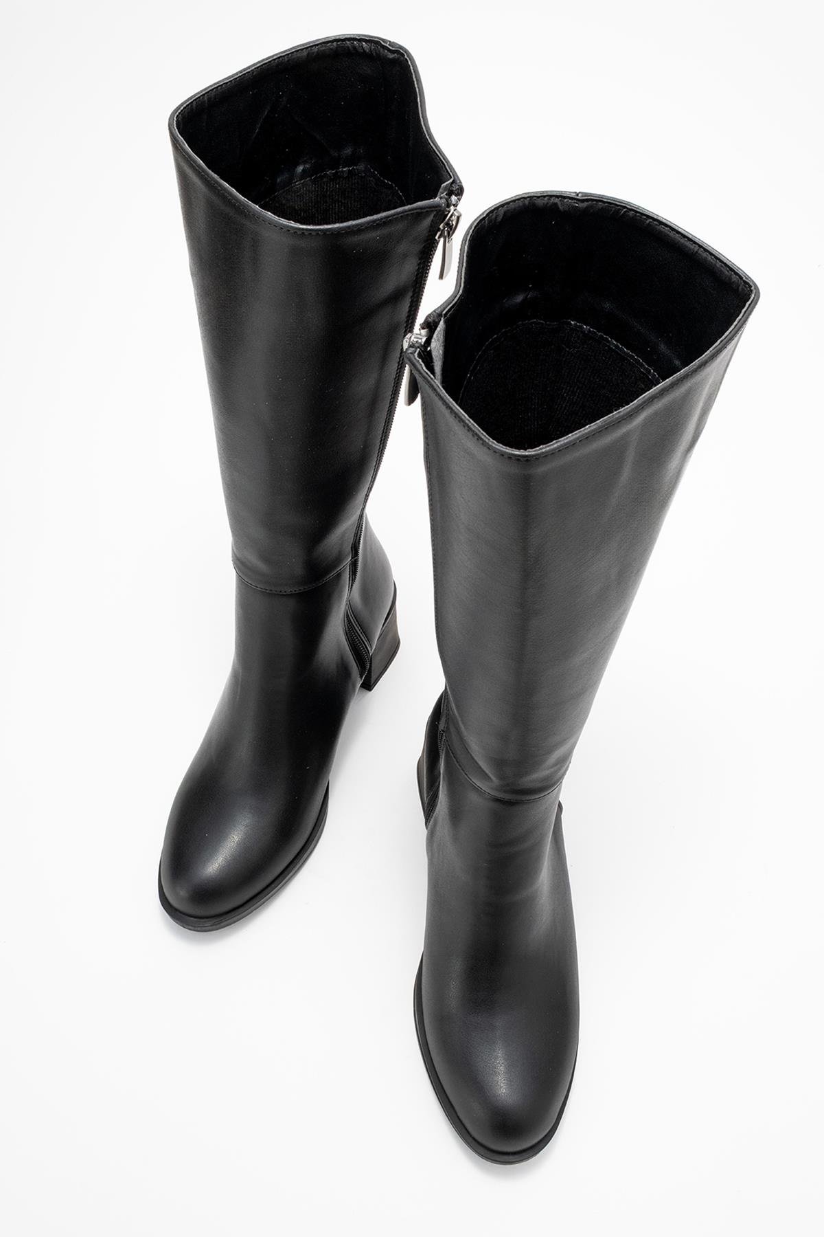Topuklu Kadın Çizme SİYAH CİLT - Görsel 6