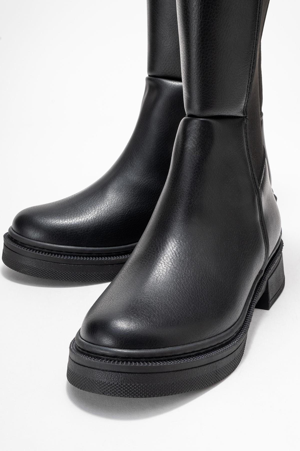 Kadın Düz Streçli Çizme SİYAH CİLT - Görsel 4