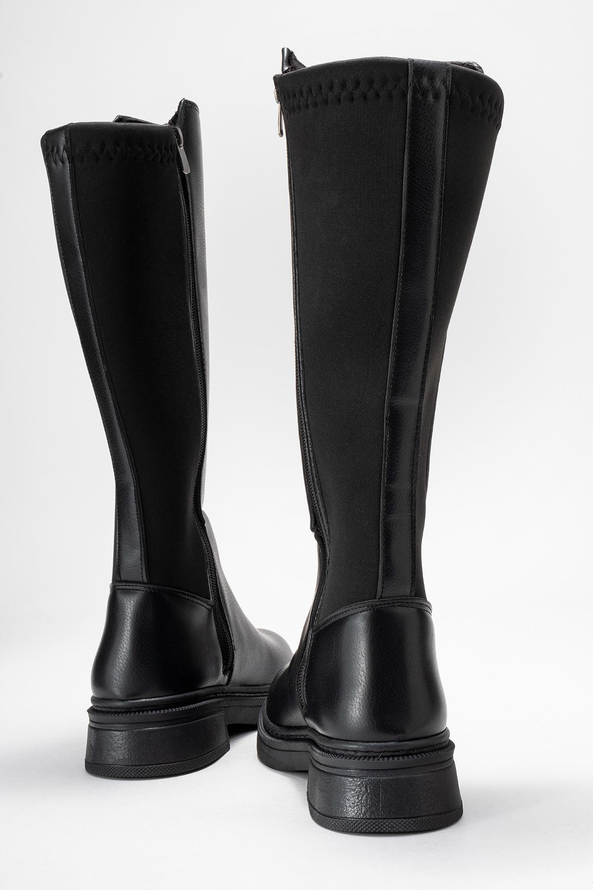 Kadın Düz Streçli Çizme SİYAH CİLT - Görsel 5
