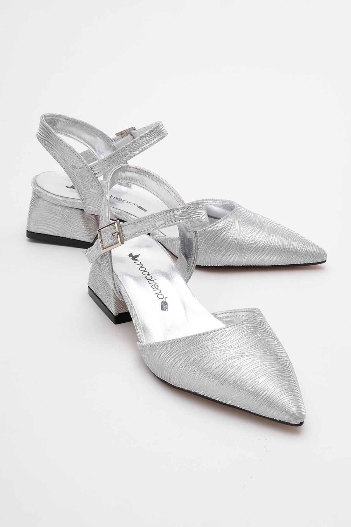Kadın Topuklu Ayakkabı GÜMÜŞ DALGALI - Görsel 2