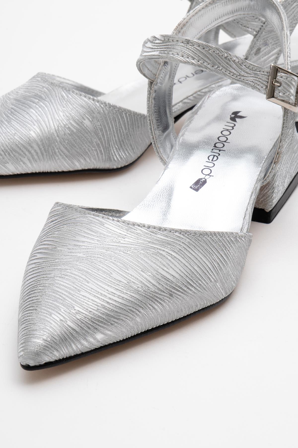Kadın Topuklu Ayakkabı GÜMÜŞ DALGALI - Görsel 4
