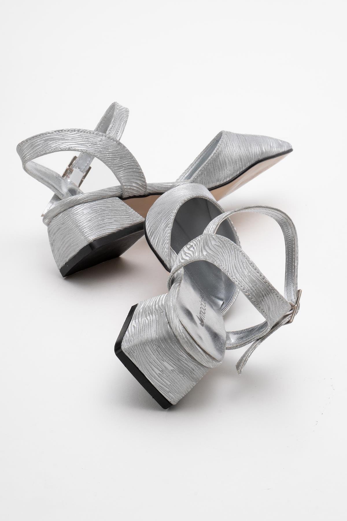 Kadın Topuklu Ayakkabı GÜMÜŞ DALGALI - Görsel 5
