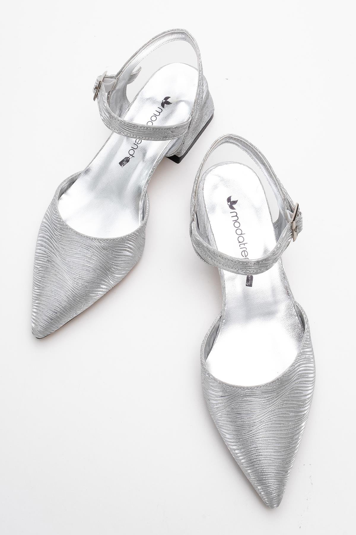 Kadın Topuklu Ayakkabı GÜMÜŞ DALGALI - Görsel 6