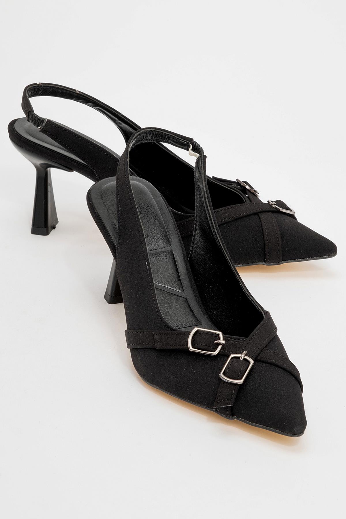 Kadın Çapraz Biyeli Topuklu Ayakkabı SİYAH ZRA - Görsel 2