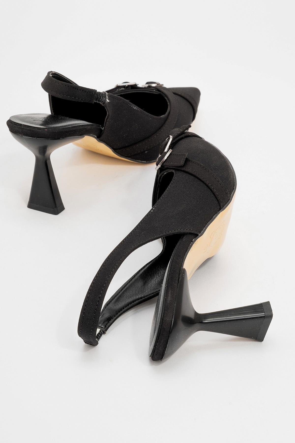 Kadın Çapraz Biyeli Topuklu Ayakkabı SİYAH ZRA - Görsel 5