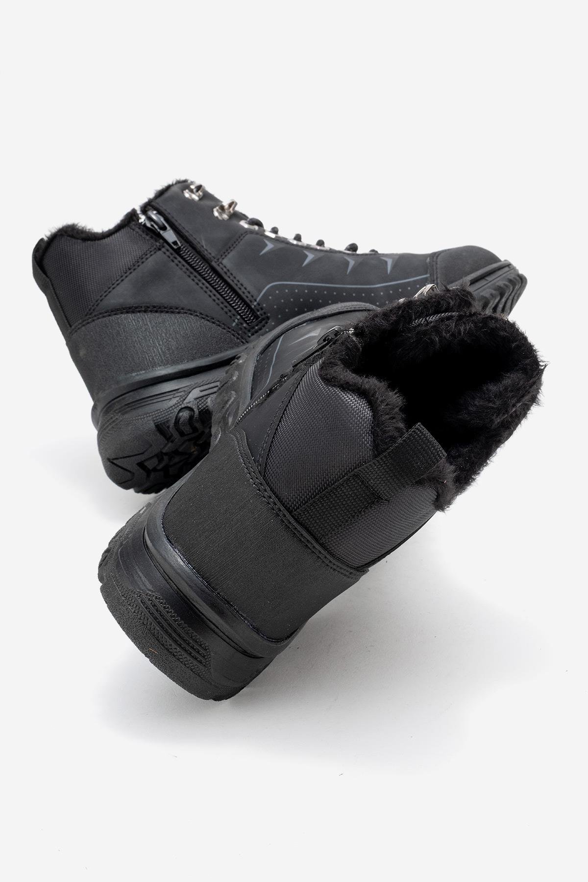 Erkek Kancalı Trekking Ayakkabı ; SİYAH FÜME - Görsel 5