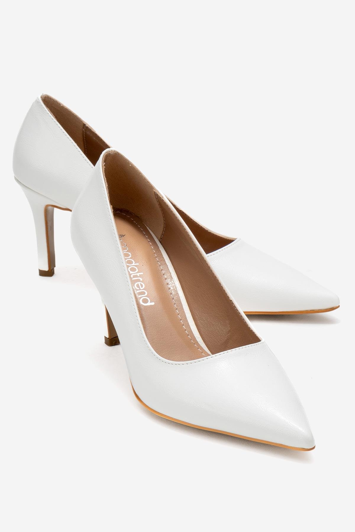 Kadın Stiletto Ayakkabı BEYAZ KIRIŞIK - Görsel 2