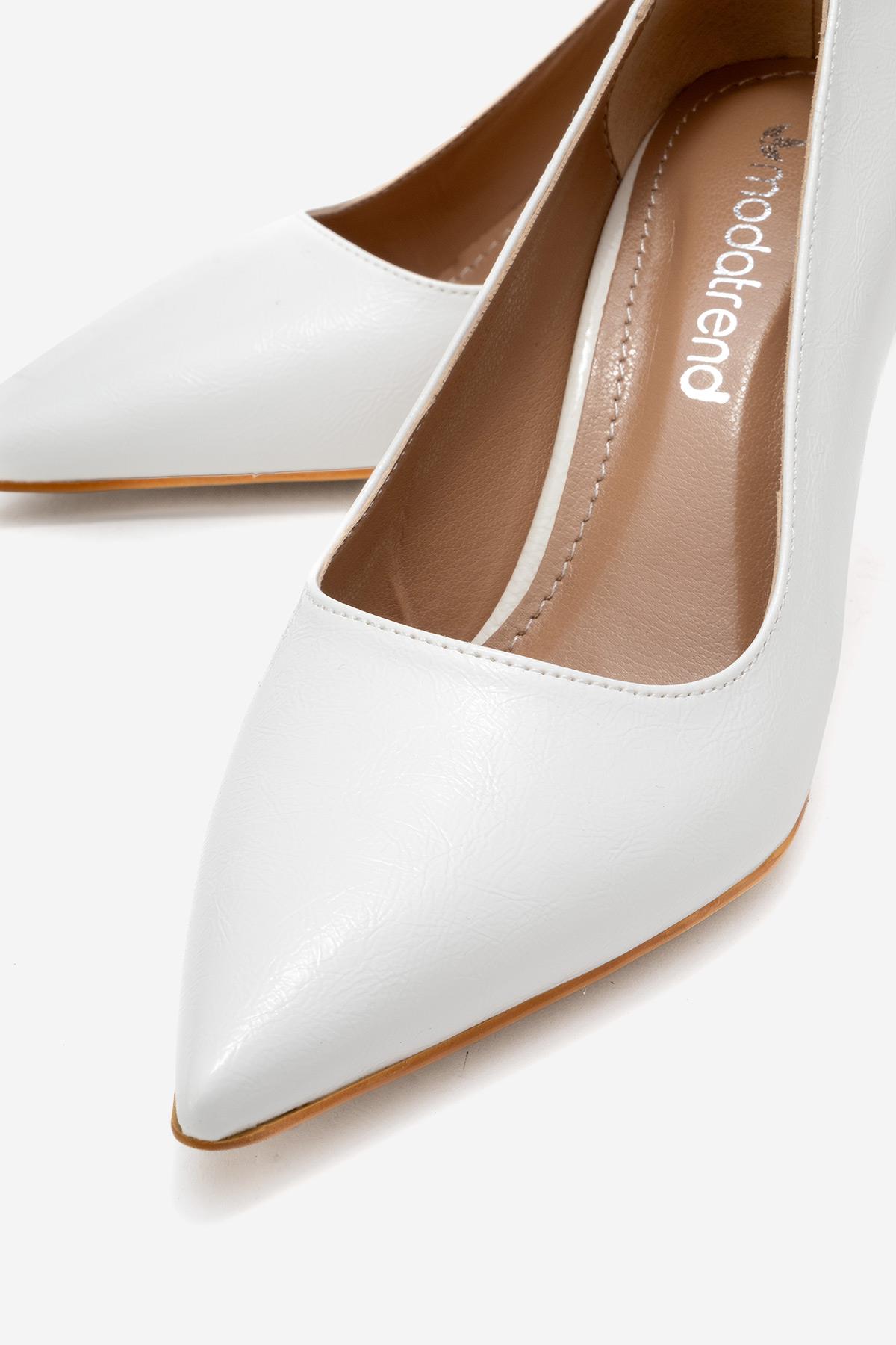 Kadın Stiletto Ayakkabı BEYAZ KIRIŞIK - Görsel 4