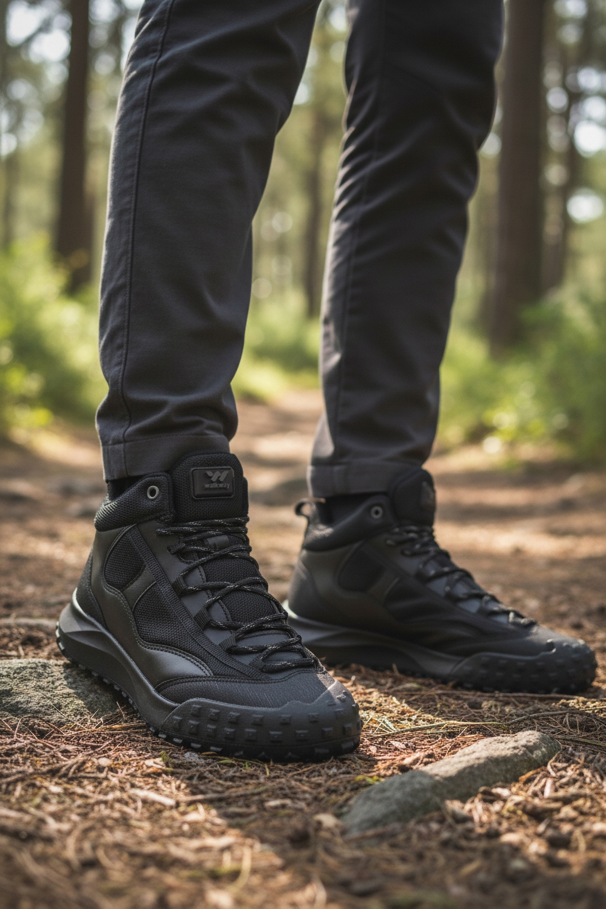 Siyah Bağcıklı Kaymaz Taban Erkek Outdoor Ayakkabı Mün 2025 M - Görsel 4