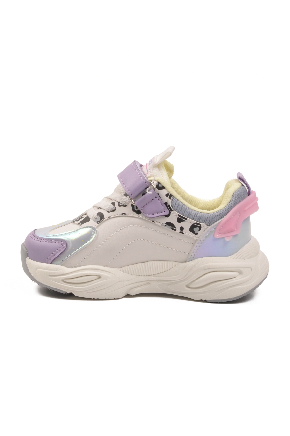 Lila Leopar Desenli Cırtlı Hafifi Kız Çocuk Spor Ayakkabı Toti Cilt F - Görsel 3