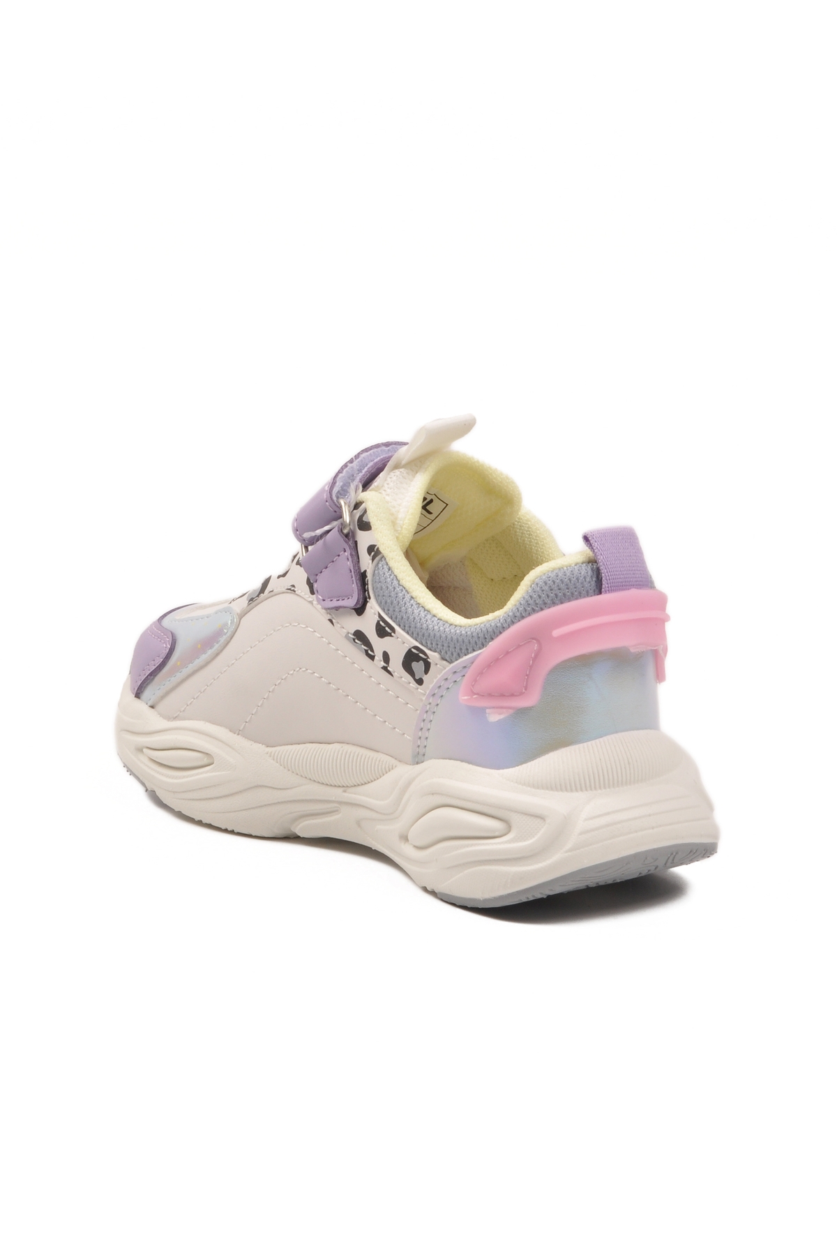Lila Leopar Desenli Cırtlı Hafif Esnek Kız Çocuk Spor Ayakkabı Toti Cilt P - Görsel 5