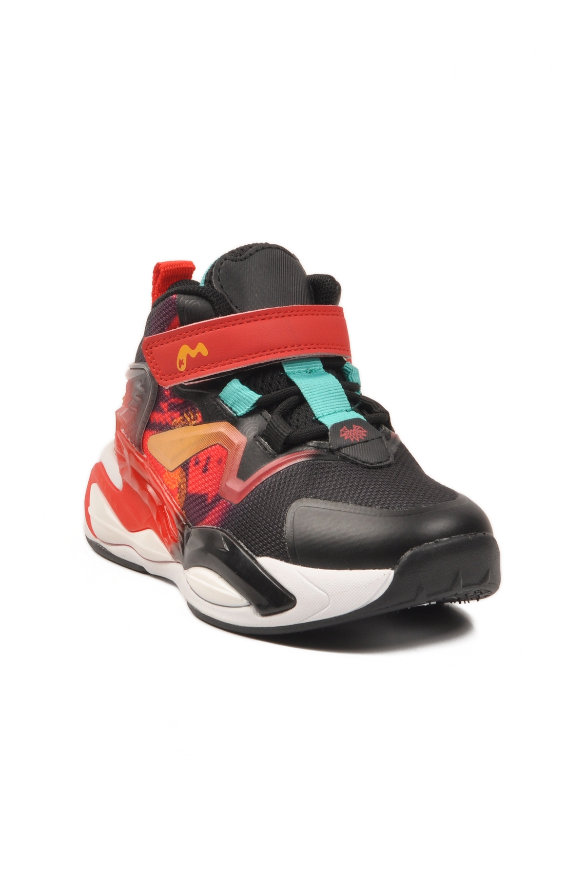 Siyah Kırmızı Cırtlı Hafif Esnek Erkek Çocuk Spor Ayakkabı 161-T5411102 P - Görsel 4