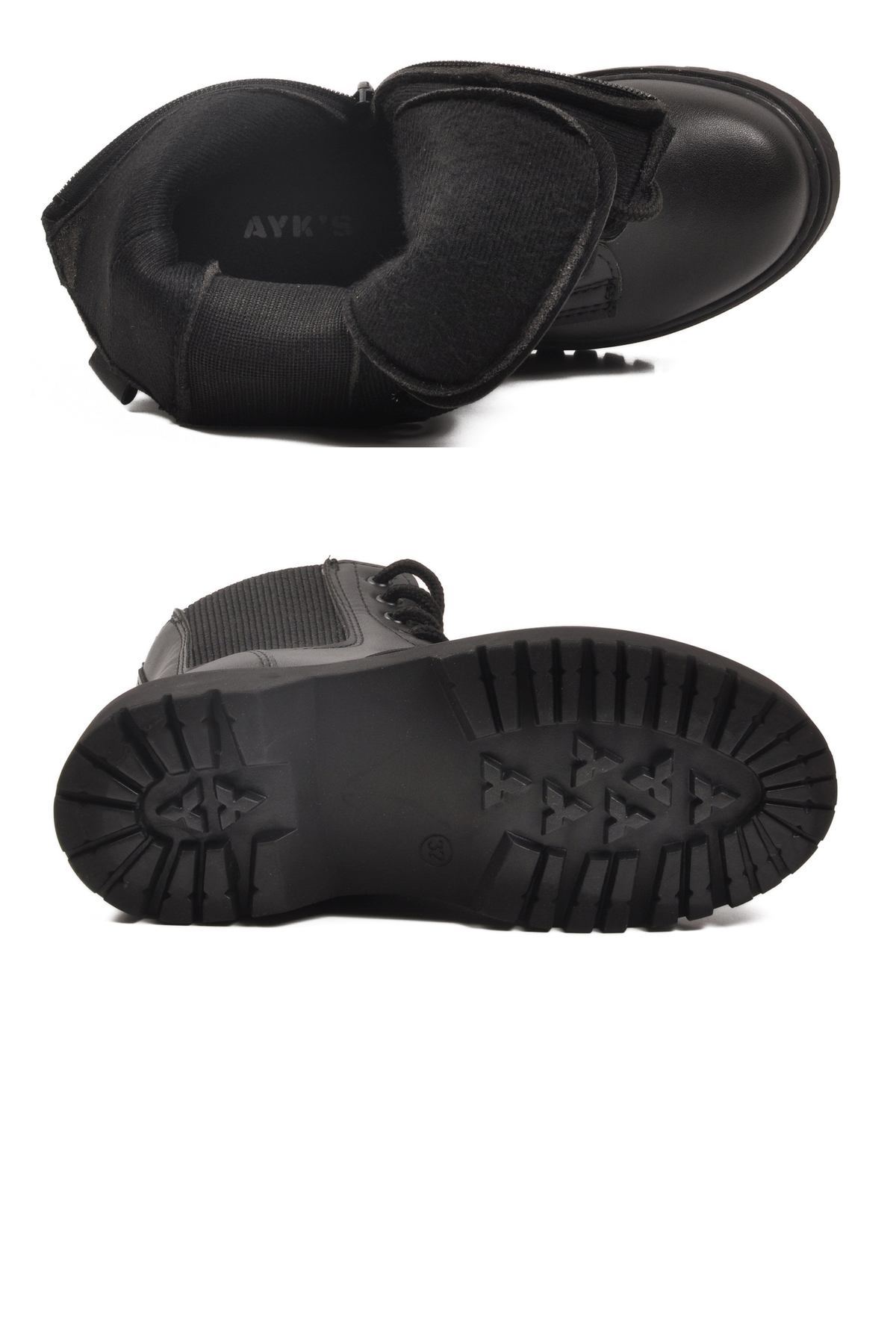 Siyah Polarlı Kaymaz Soğuğa Dirençli Deri Çocuk Bot Tuno 07 F - Görsel 6