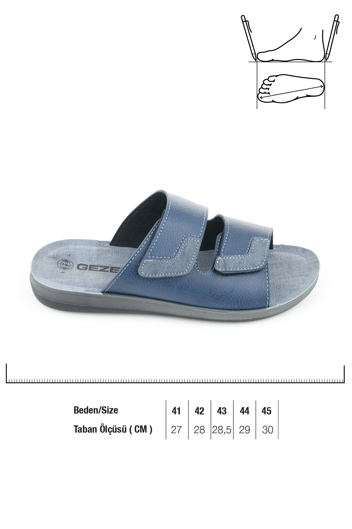 Yazlık Cırtlı Ayrlanabilir Suni Deri Rahat Taban Erkek Terlik - Görsel 3