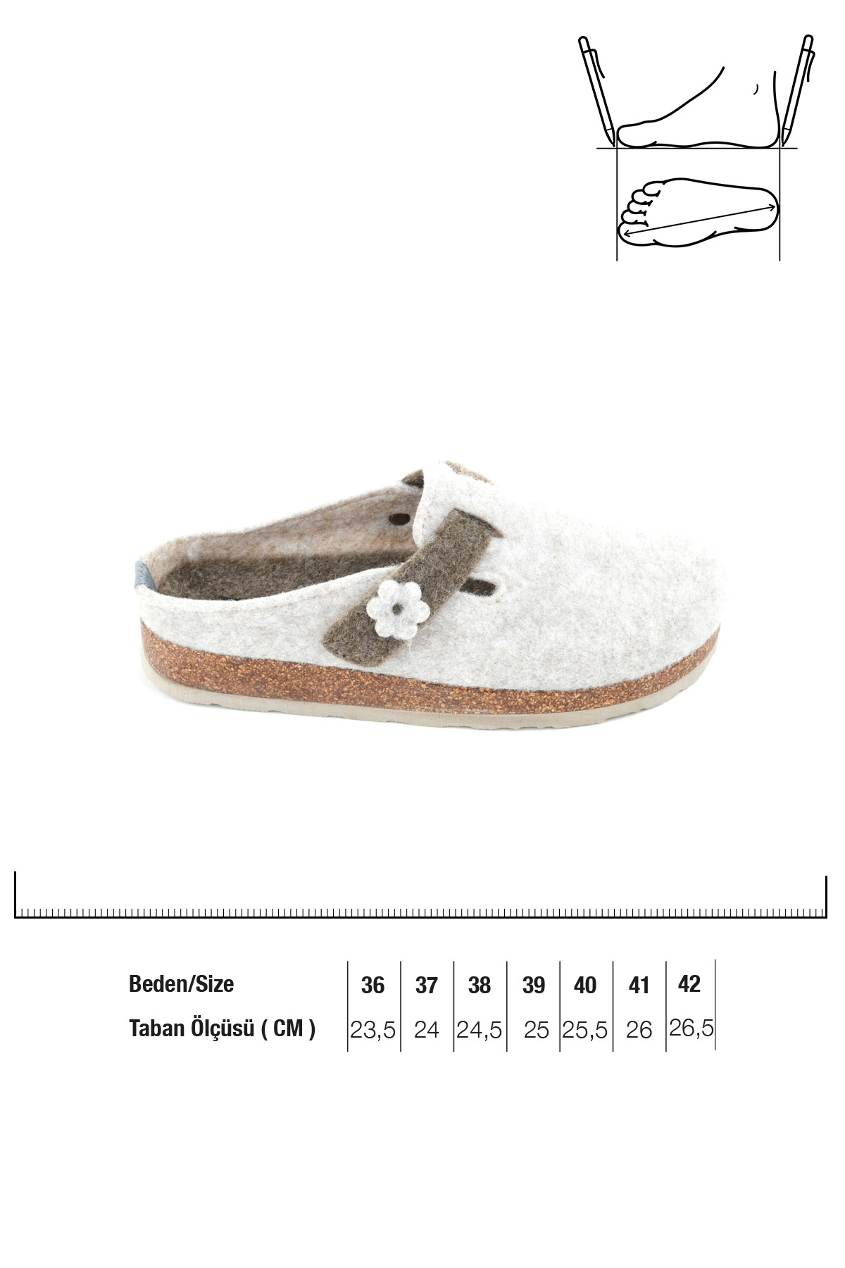 Gezer Gezer Bej Kışlık Mantar Taban Kadın Terlik Flo'da! Bej - 3. görsel
