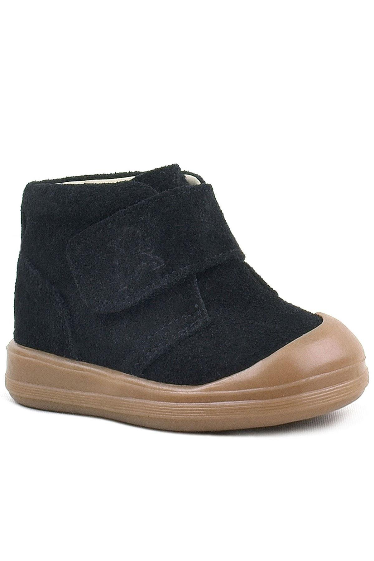 Yoohoo Hakiki Deri Siyah Cırtlı Unisex Bebek Bot - Görsel 2