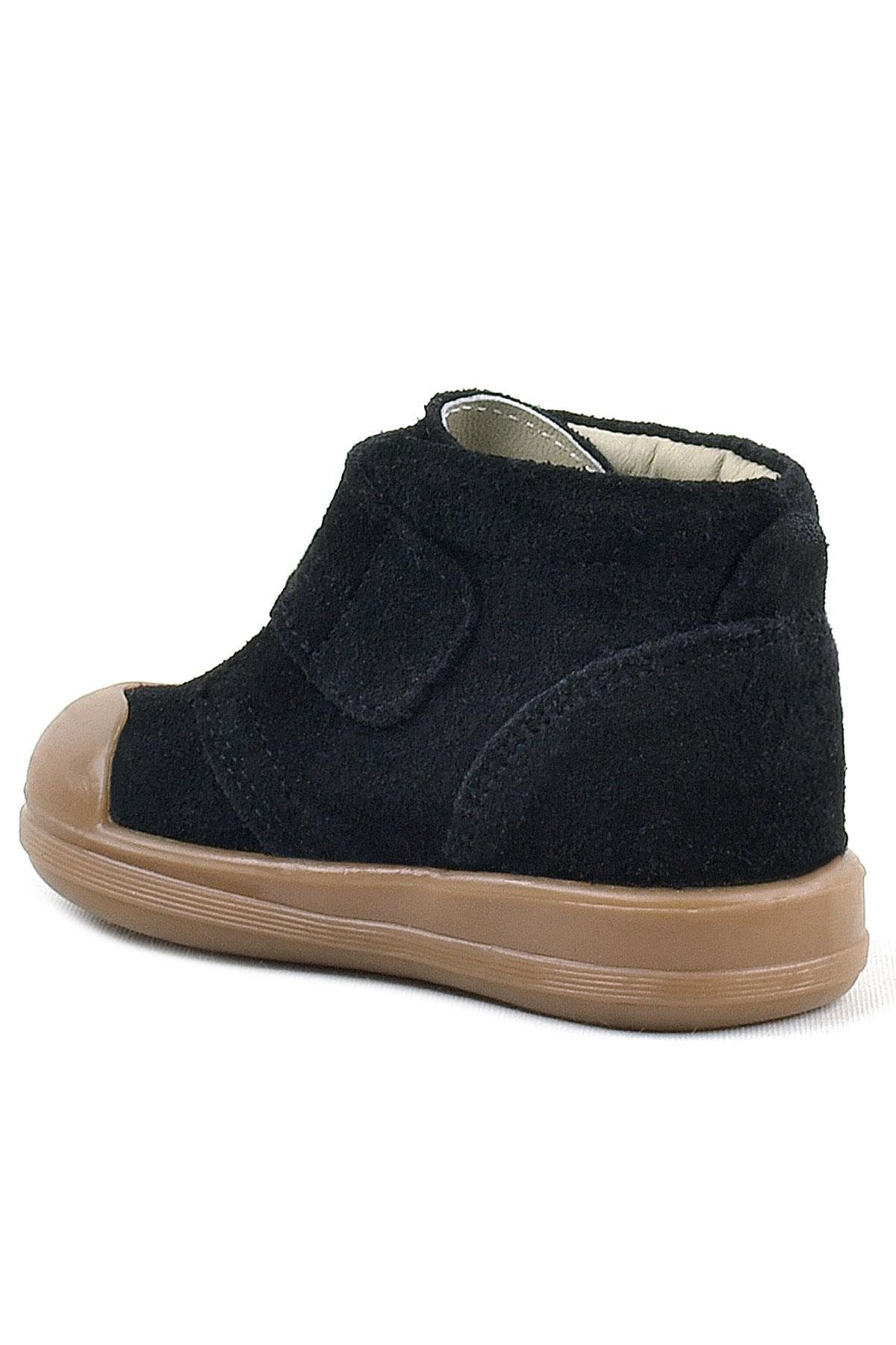 Yoohoo Hakiki Deri Siyah Cırtlı Unisex Bebek Bot - Görsel 4