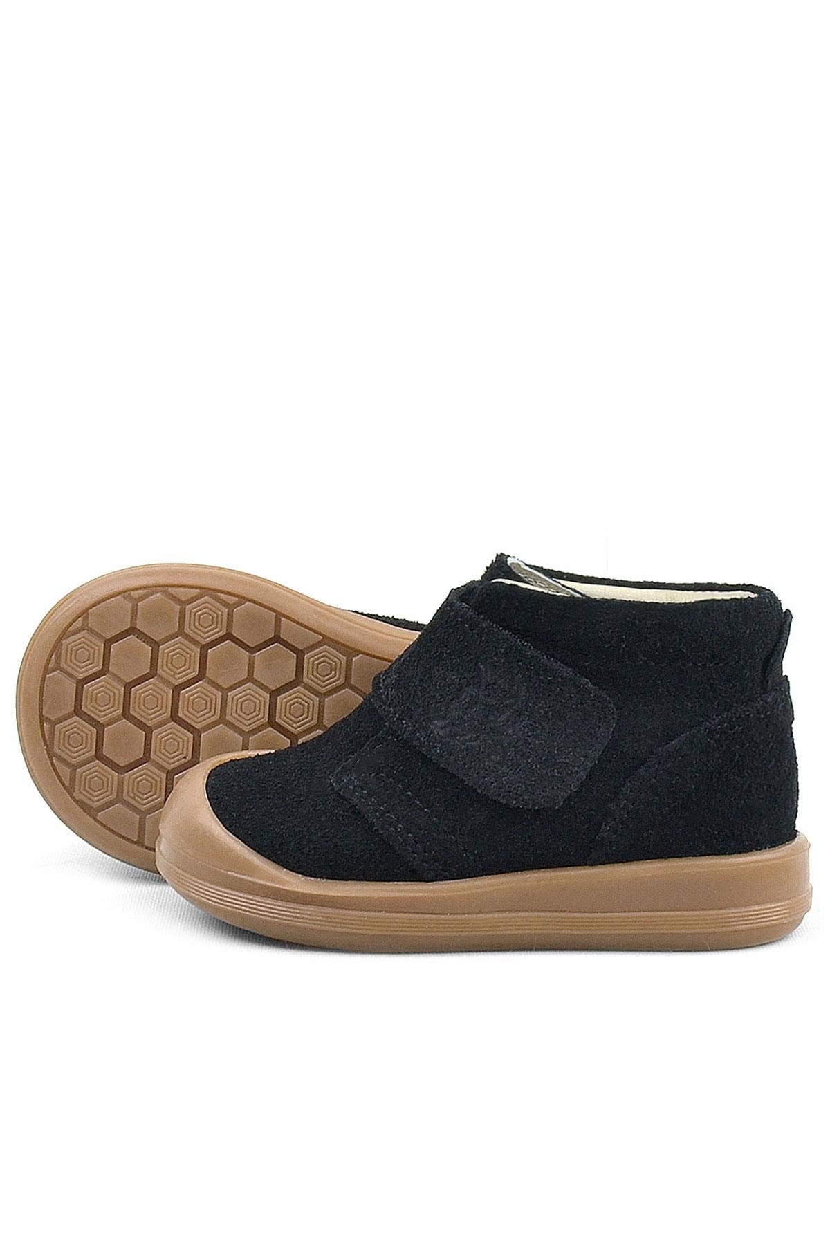 Yoohoo Hakiki Deri Siyah Cırtlı Unisex Bebek Bot - Görsel 7