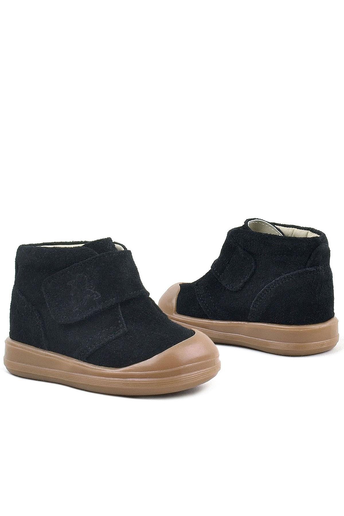 Yoohoo Hakiki Deri Siyah Cırtlı Unisex Bebek Bot - Görsel 8