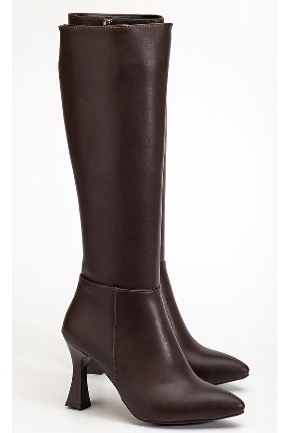 Diz Altı Topuklu Sivri Burun Kadın Çizme - Görsel 8
