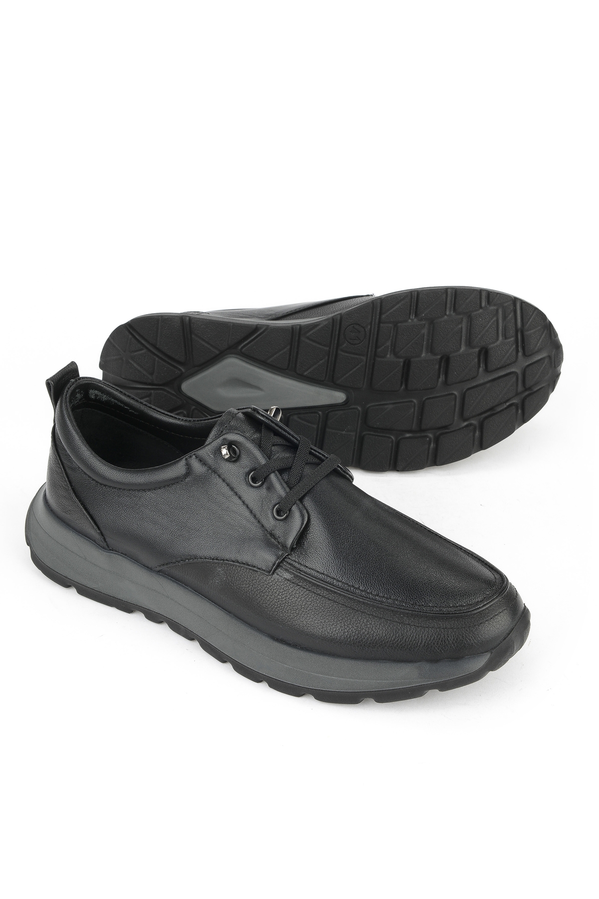 Erkek Hakiki Deri Konfor Ayakkabı 15310Z809 Siyah - Görsel 5
