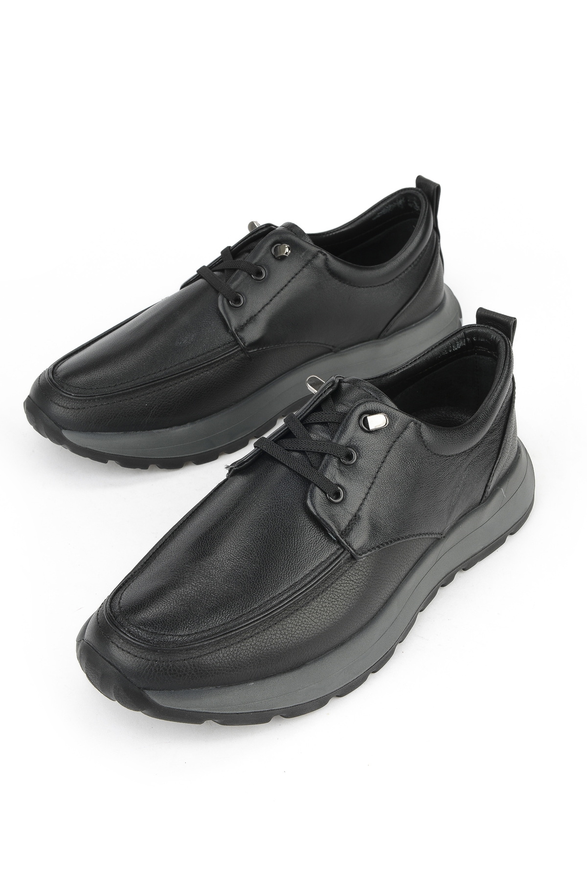 Erkek Hakiki Deri Konfor Ayakkabı 15310Z809 Siyah - Görsel 6