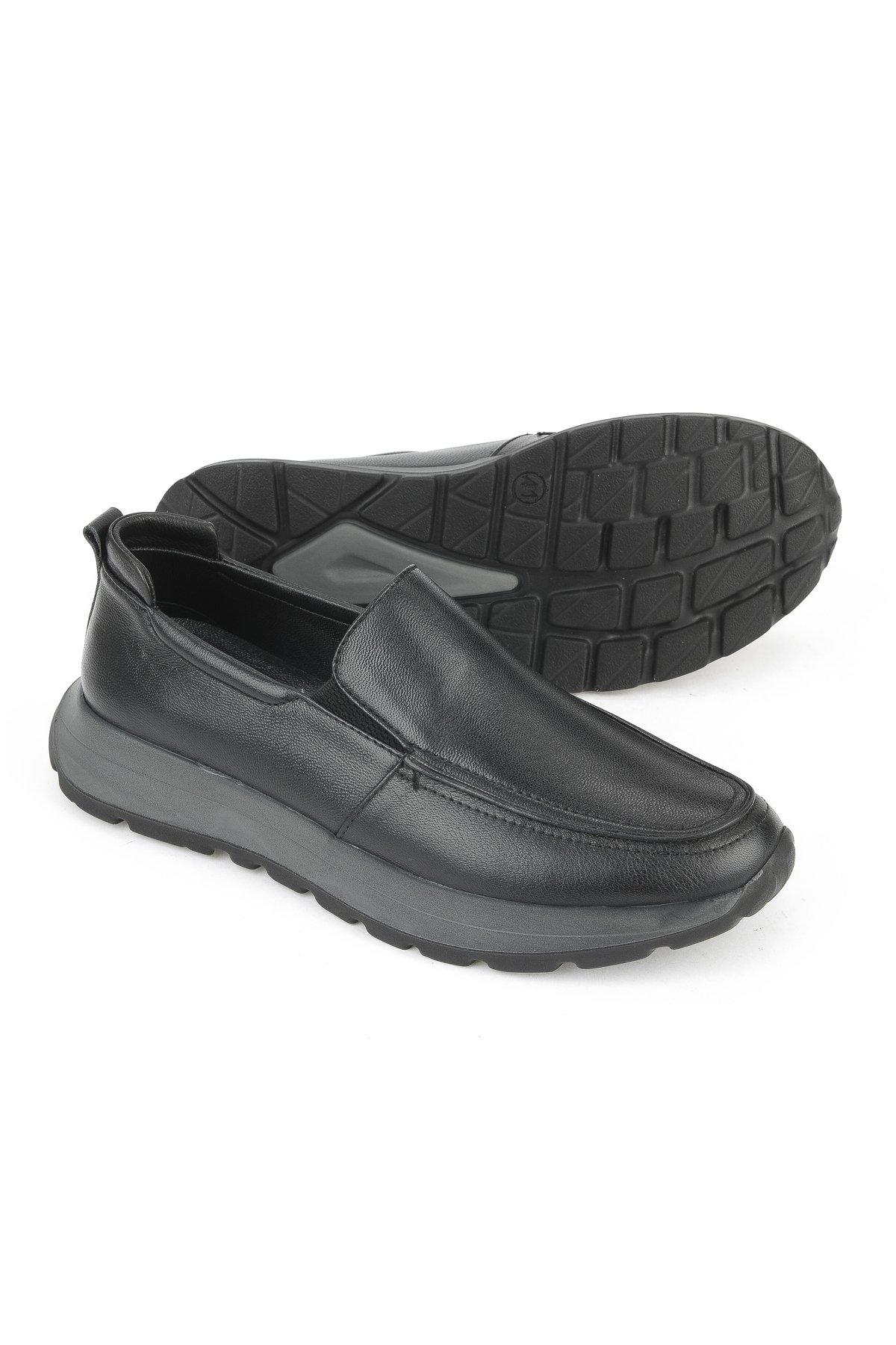 Erkek Hakiki Deri Konfor Ayakkabı 15310Z8082 Siyah - Görsel 5