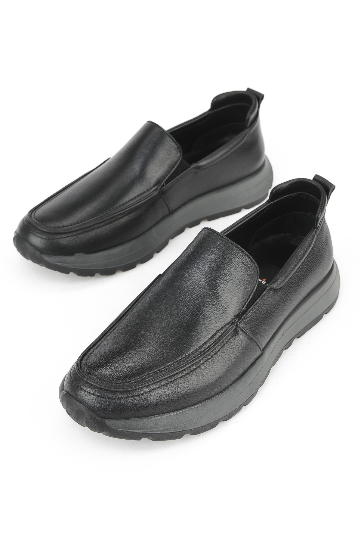 Erkek Hakiki Deri Konfor Ayakkabı 15310Z8082 Siyah - Görsel 6