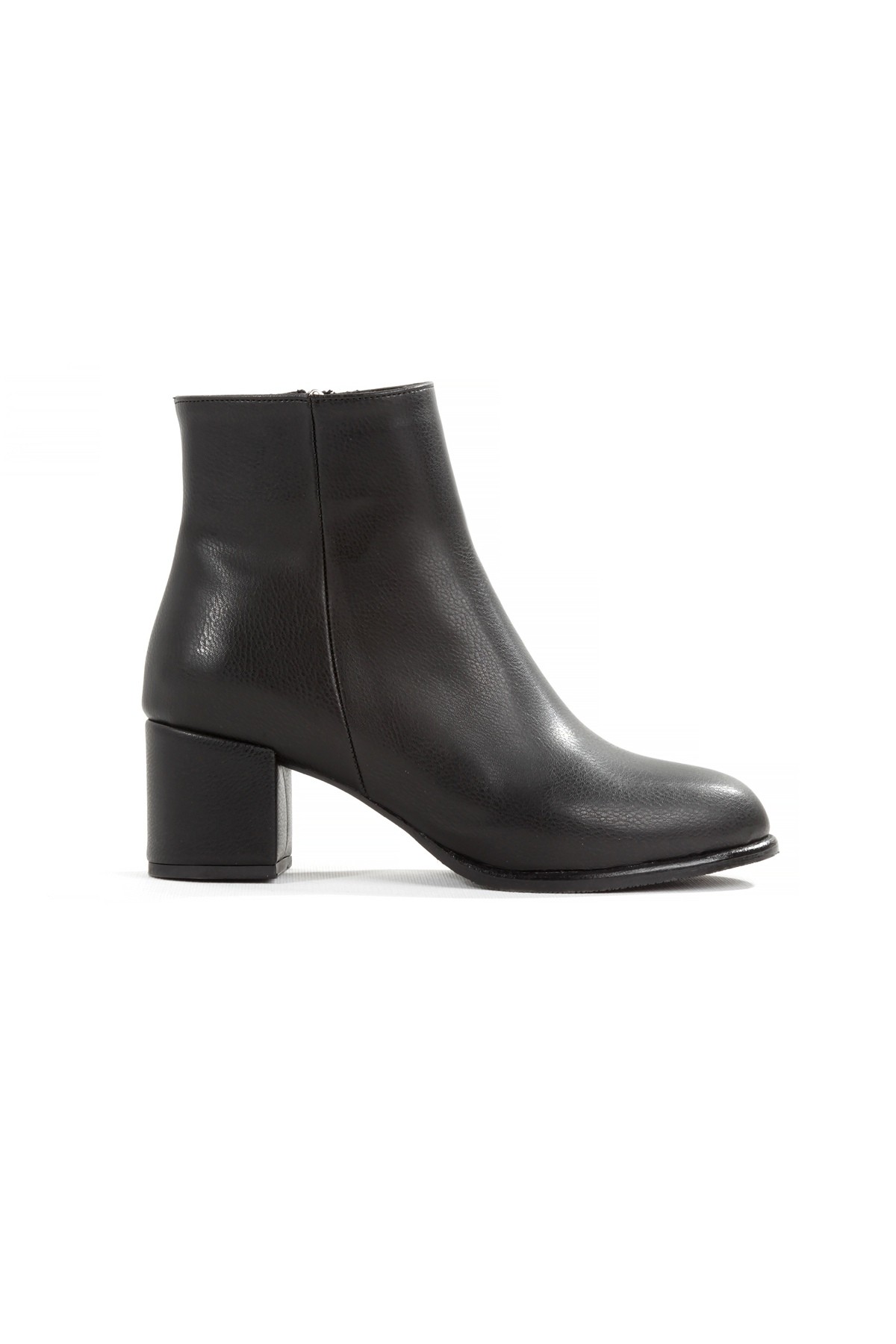 Siyah Mat Kalın Kısa Topuklu Günlük Kadın Bot Aden - Görsel 6