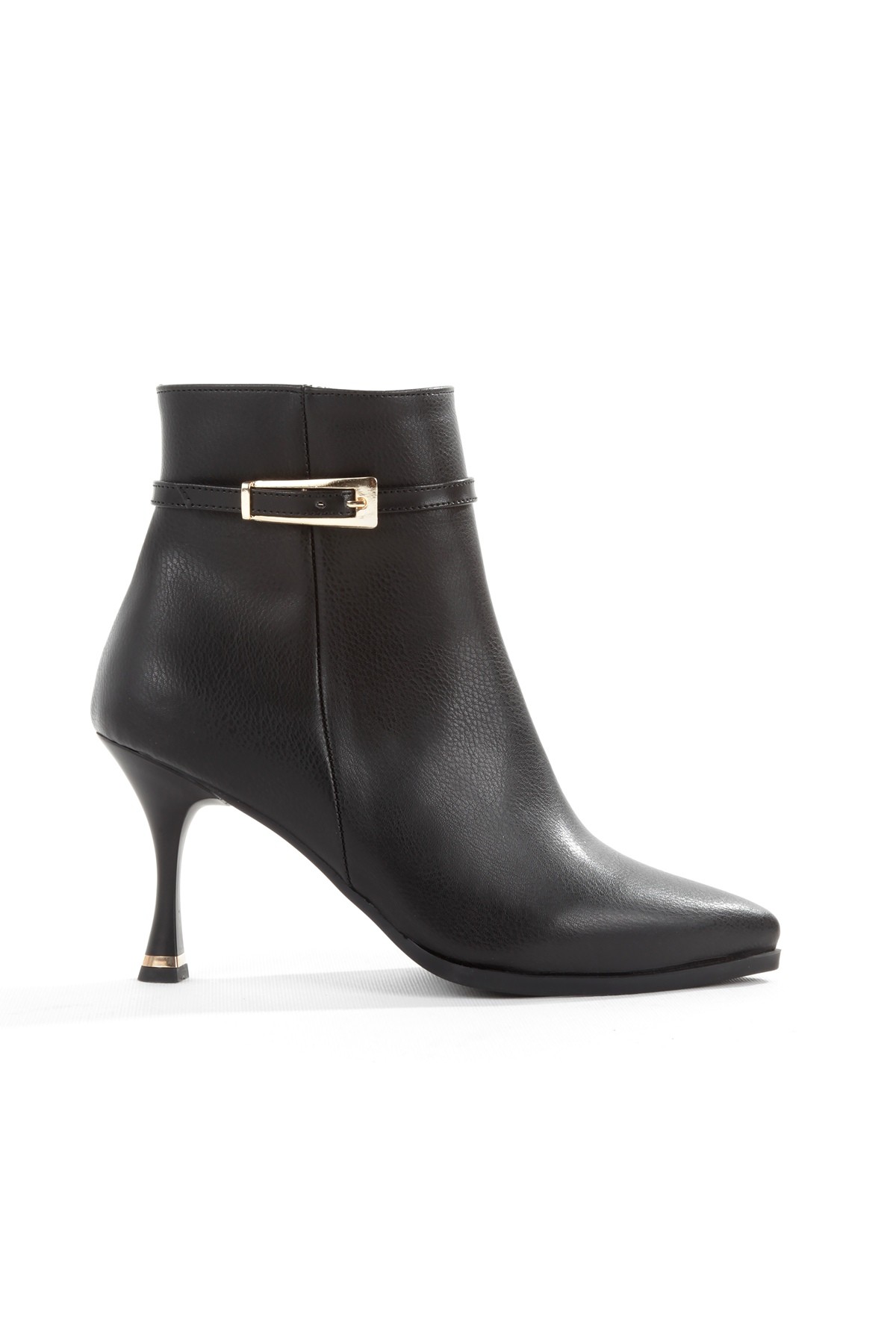 Siyah Mat Tokalı İnce Topuklu Kadın Bot Onemoresu2 - Görsel 6