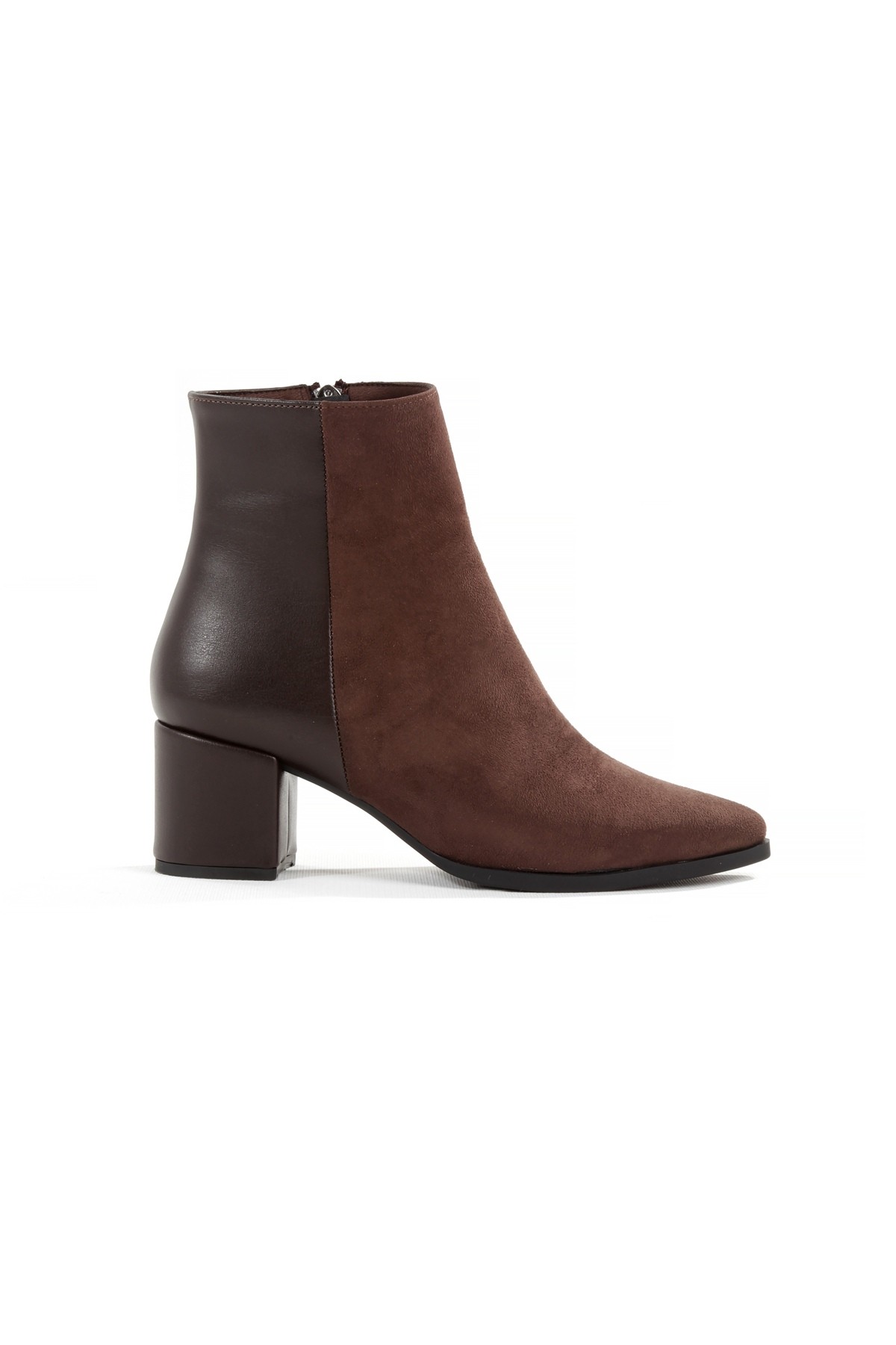 Kahve Rengi Süet Kısa Kalın Topuklu Kadın Bot Hudson - Görsel 6