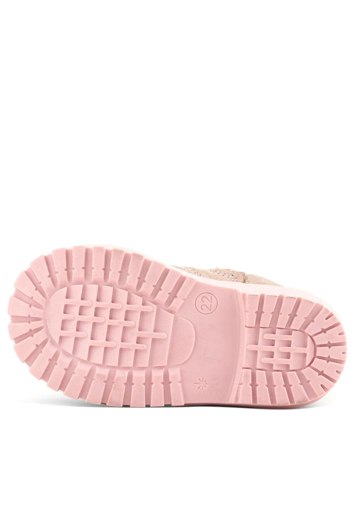 Chiron Hakiki Deri Pembe Simli Fermuarlı Kız Çocuk Bot Çizme - Görsel 10