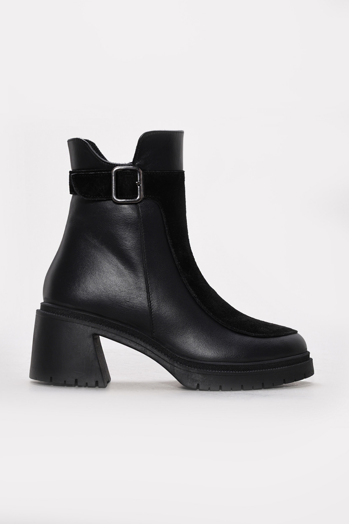 Hakiki Deri Kürklü Kadın Kalın Topuklu Bot 217KZA51-03 - Görsel 2