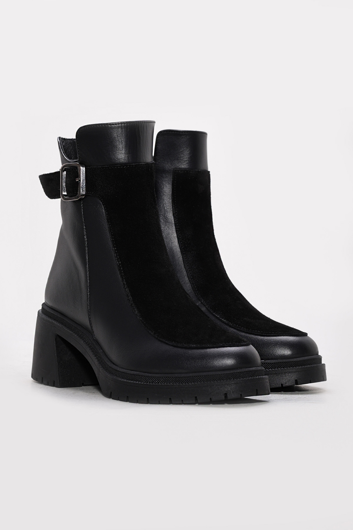 Hakiki Deri Kürklü Kadın Kalın Topuklu Bot 217KZA51-03 - Görsel 5