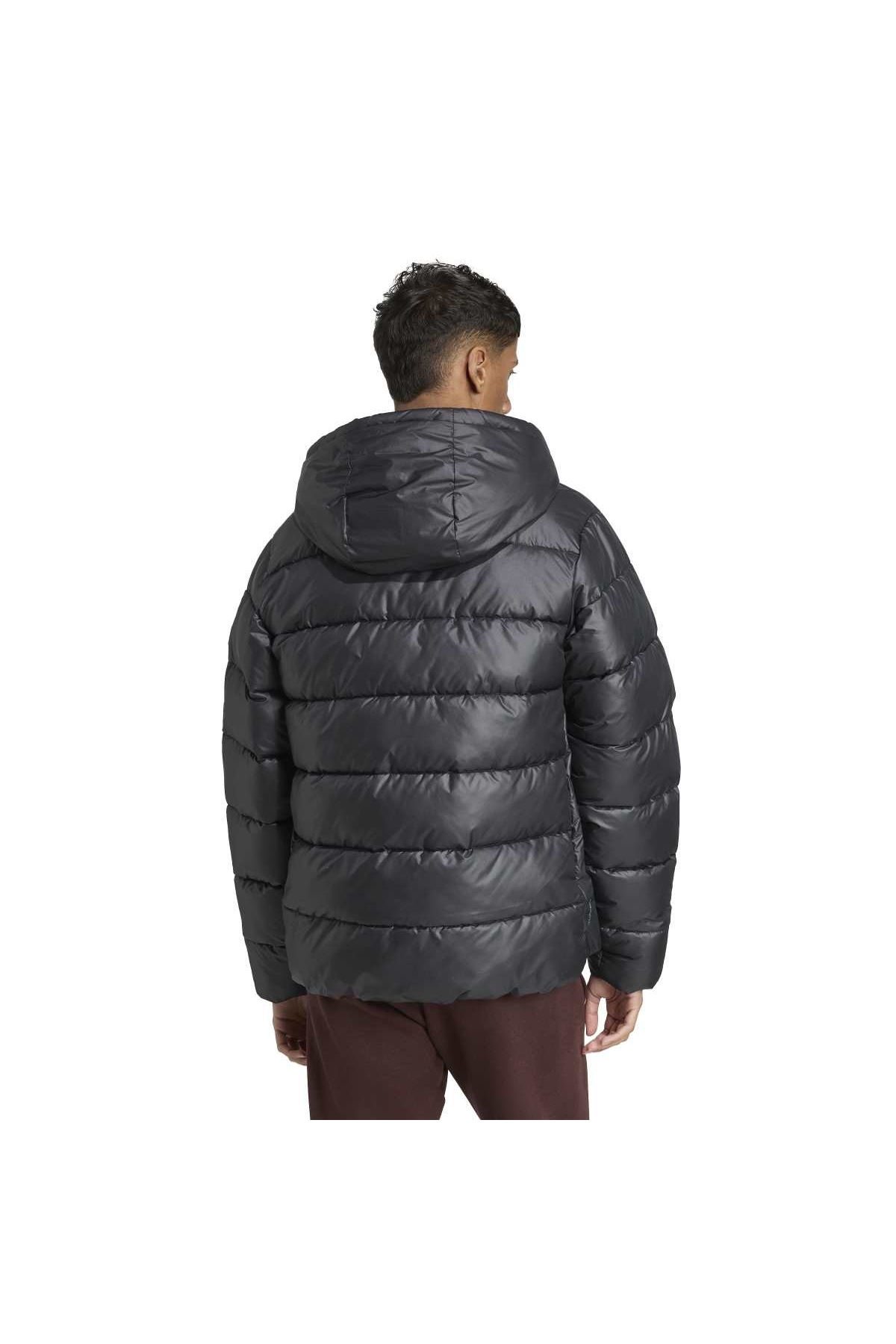 Essentials Synthetic Down Puffer Erkek Siyah Kapüşonlu Kaz Tüyü