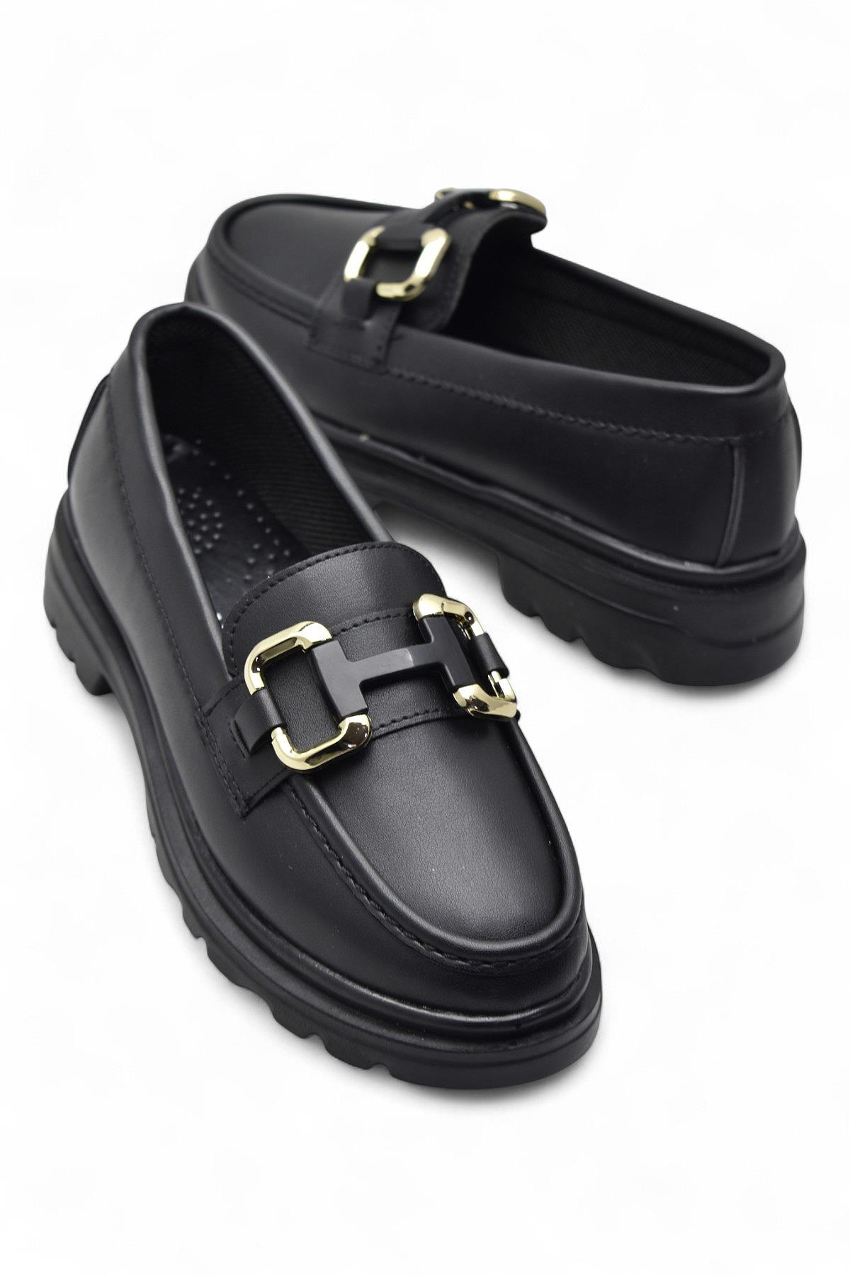 810 Rahat Taban Günlük Siyah Kadın Laofer Ayakkabı Casual Kadın Ayakkabı - Görsel 3