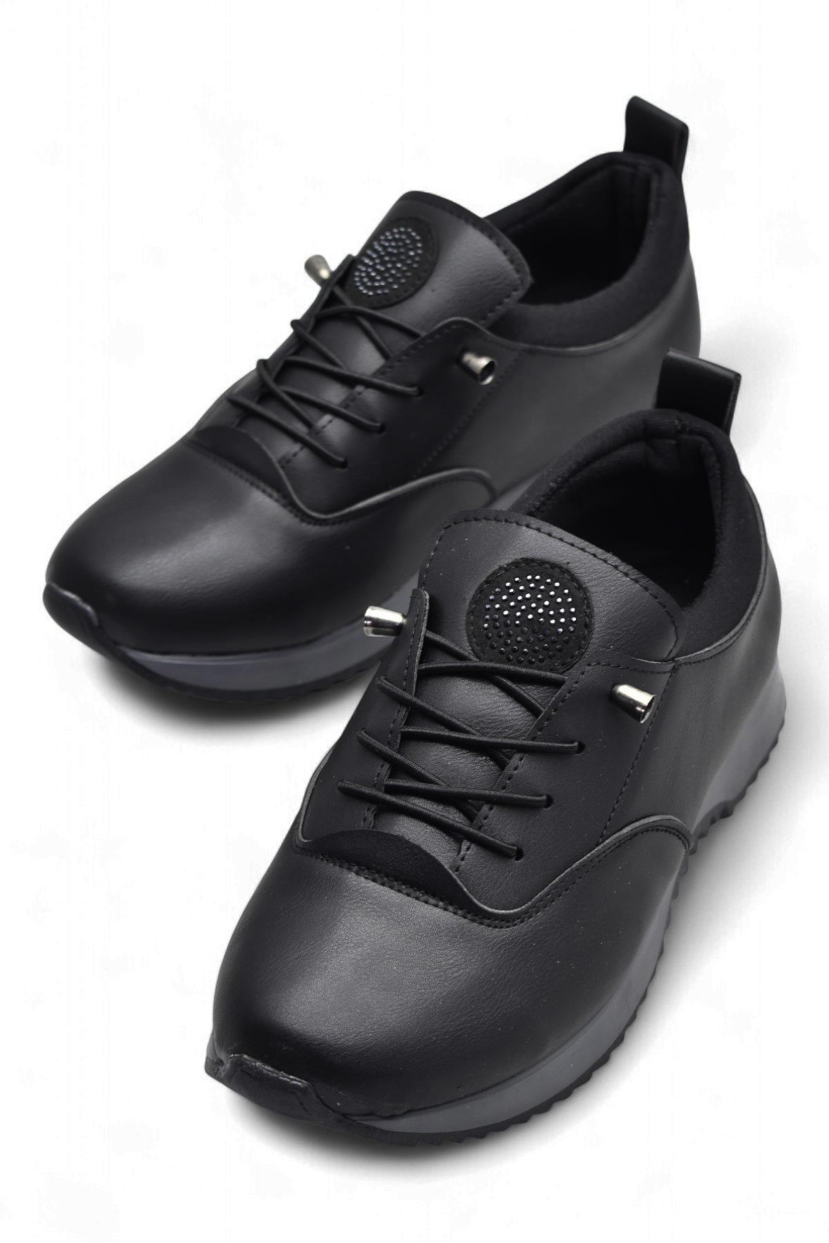 561ZMR Ortopedi Taban Siyah Günlük Kadın Ayakkabı Casual Kadın Ayakkabı - Görsel 3