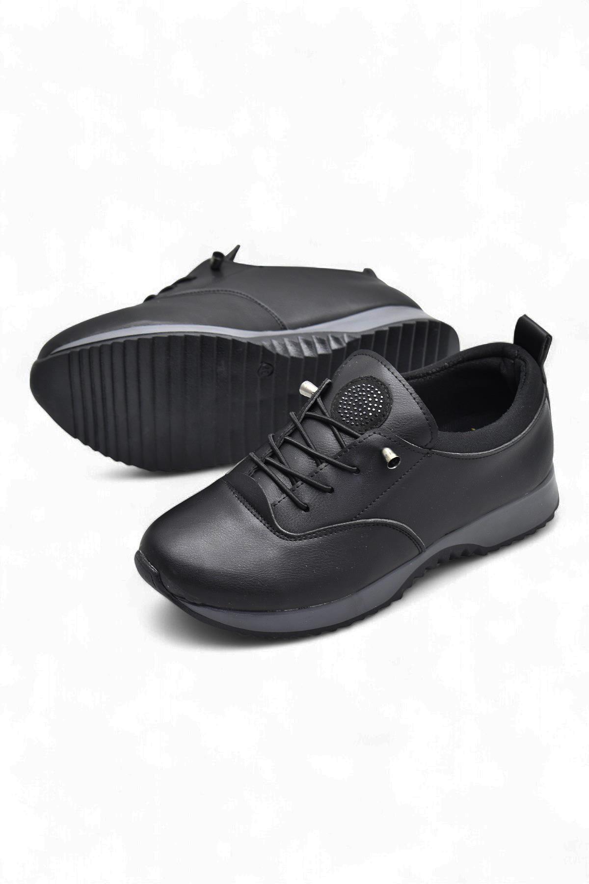 561ZMR Ortopedi Taban Siyah Günlük Kadın Ayakkabı Casual Kadın Ayakkabı - Görsel 4