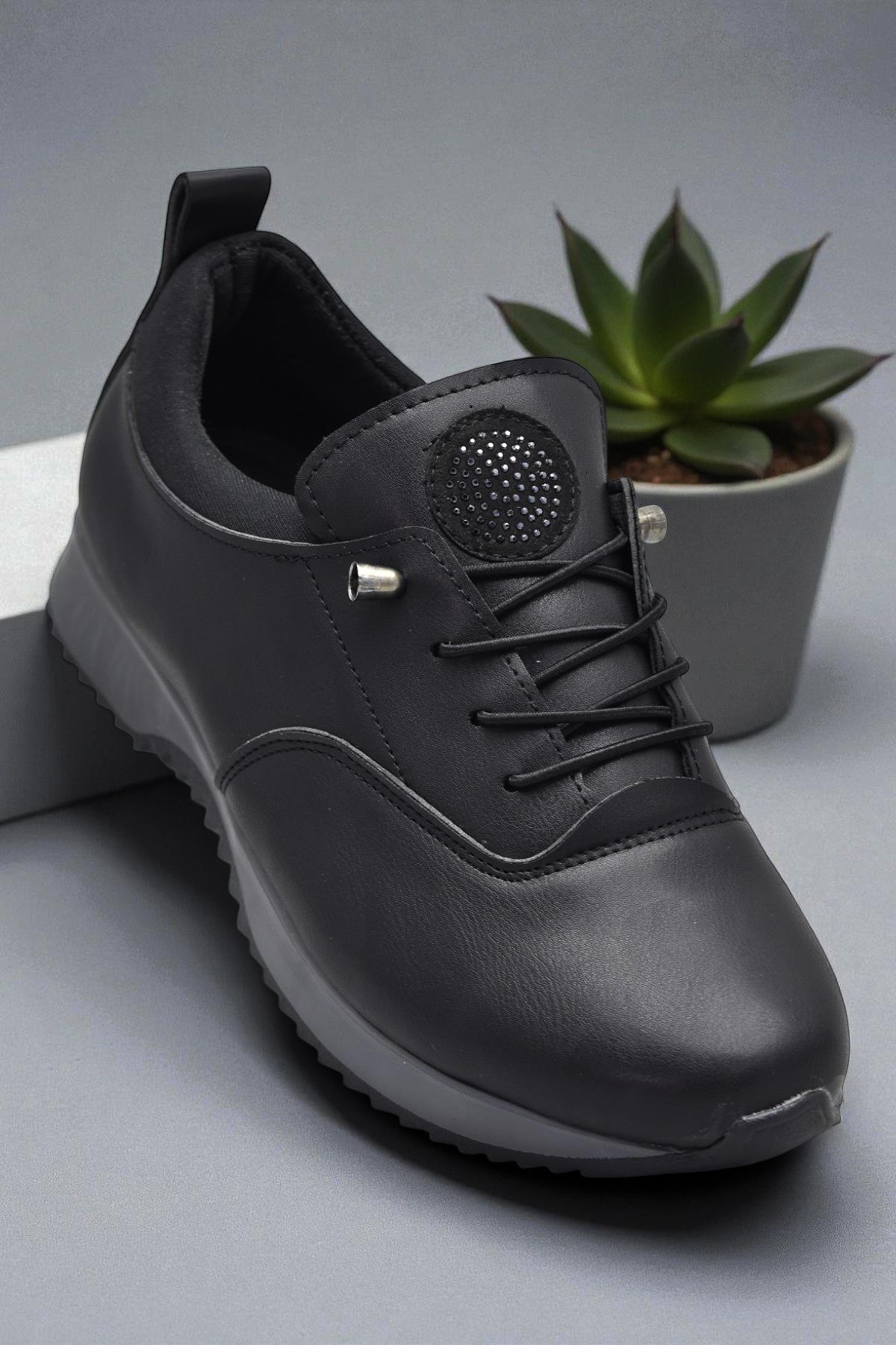561ZMR Ortopedi Taban Siyah Günlük Kadın Ayakkabı Casual Kadın Ayakkabı - Görsel 7