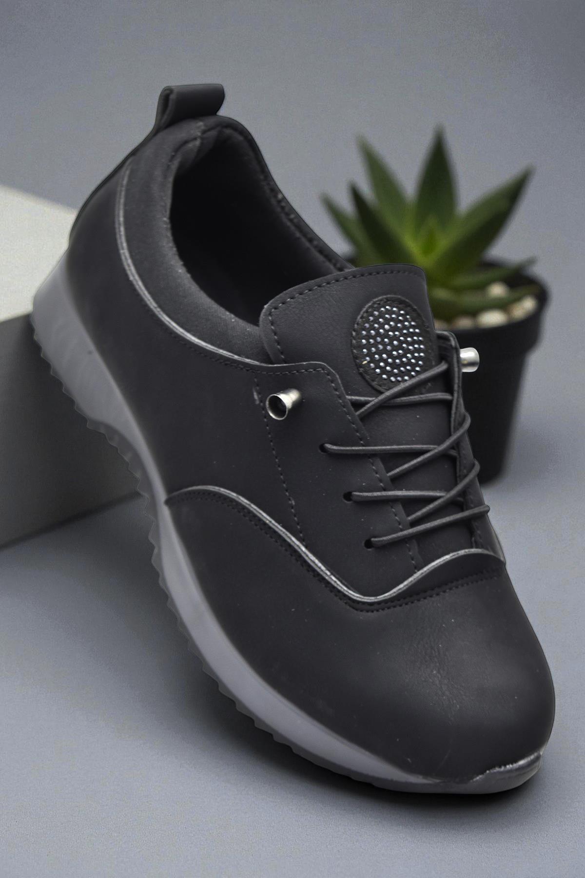 561 Ortopedi Taban Siyah Günlük Kadın Ayakkabı Casual Kadın Ayakkabı - Görsel 3